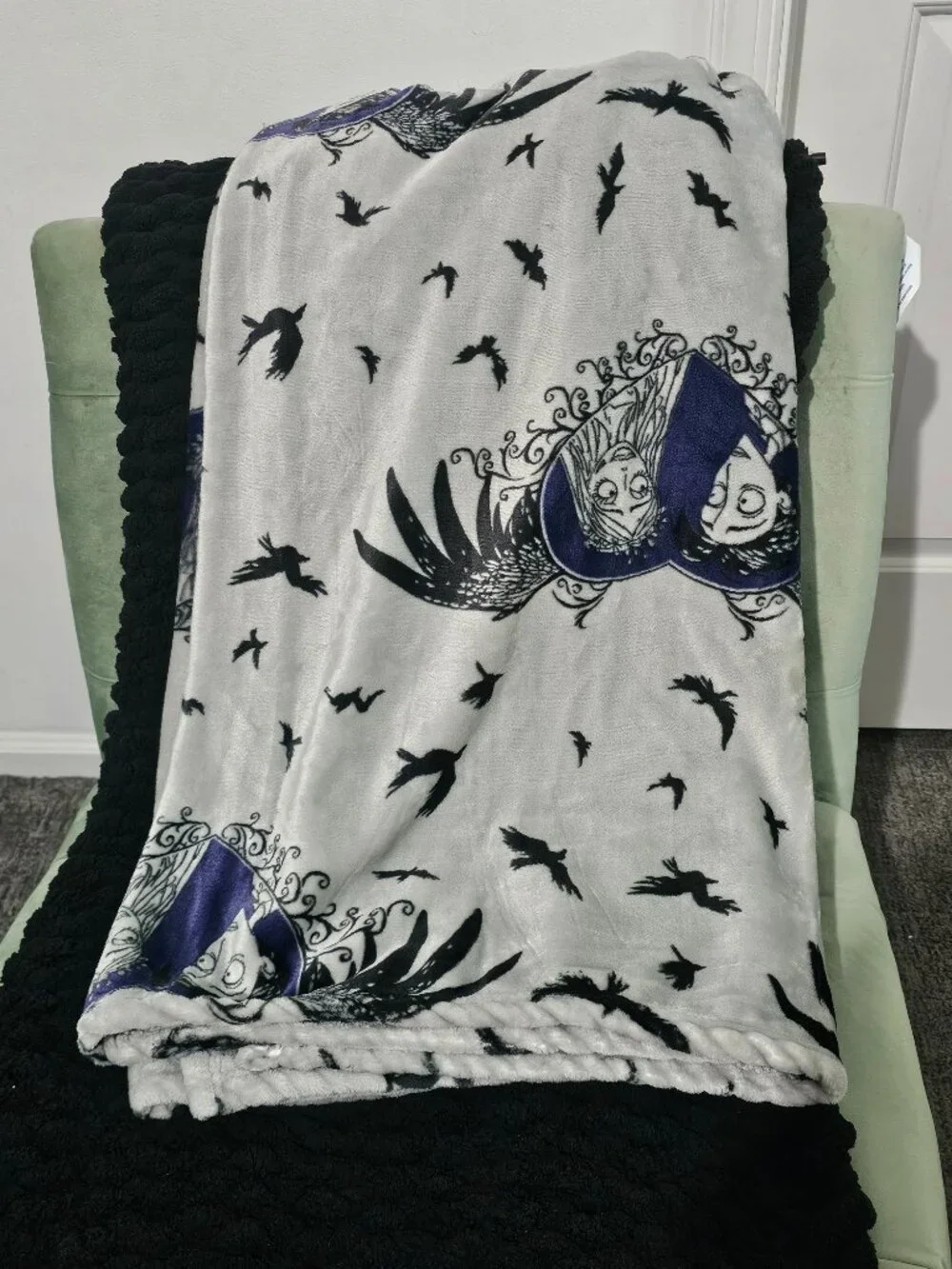 Corpse Bride Emily Victor Gothic Plush Throw Blanket 50x70